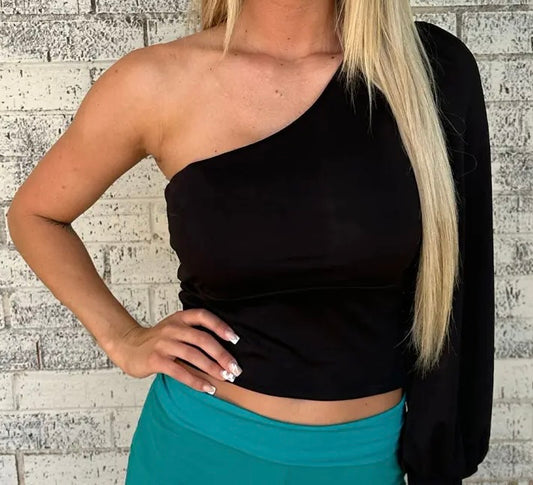 Sassy One-Shoulder Crop Top