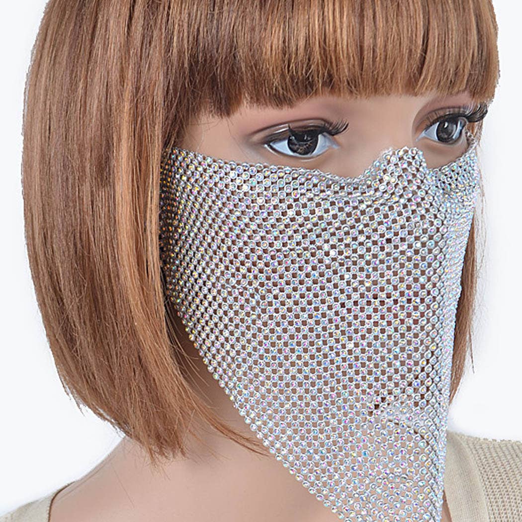 Rhinestone Fashion Mask: Gold Ab