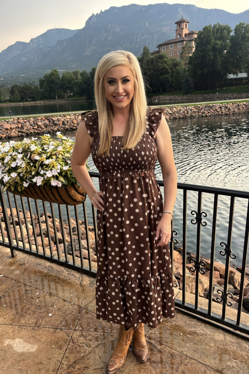 Mocha Polka Dot Dress