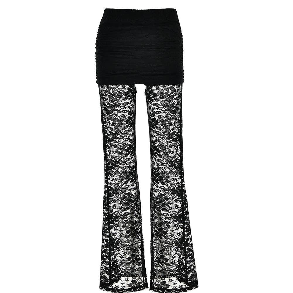 Sexy Lace Flared Pants